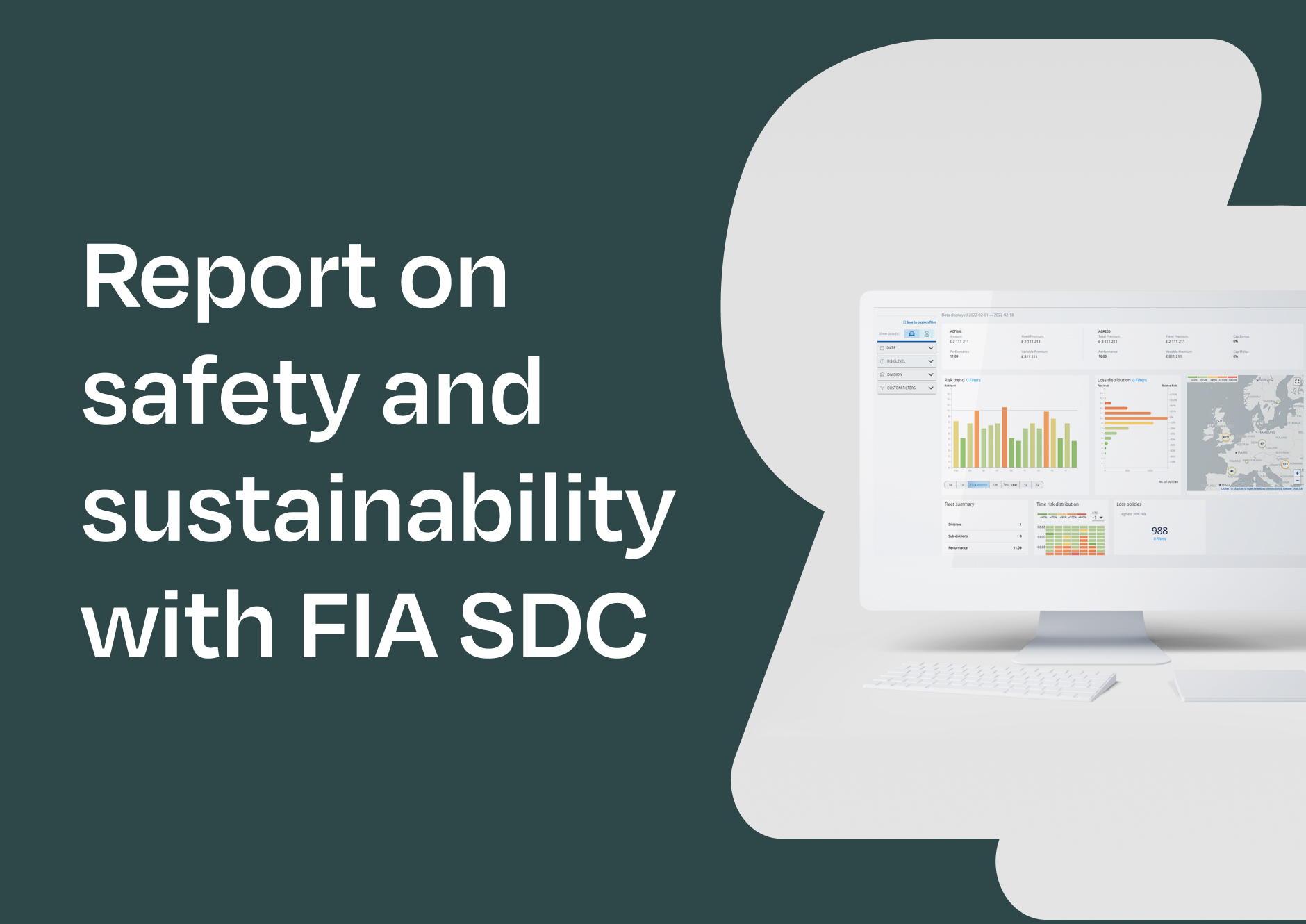 ESG Reporting is increasing in importance. Mockup of the Enerfy Risk portfolio tracker, a tool to track and monitor driving insights.